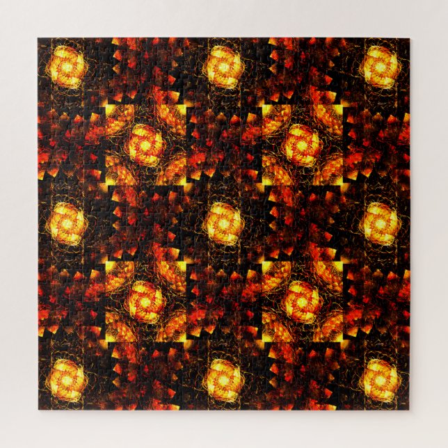 Gold Modern Boho Elegantes abstraktes Kunstmuster  Puzzle (Vertikal)