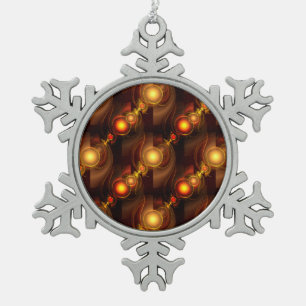 Gold Modern Boho Elegantes abstraktes Kunstmuster Schneeflocken Zinn-Ornament