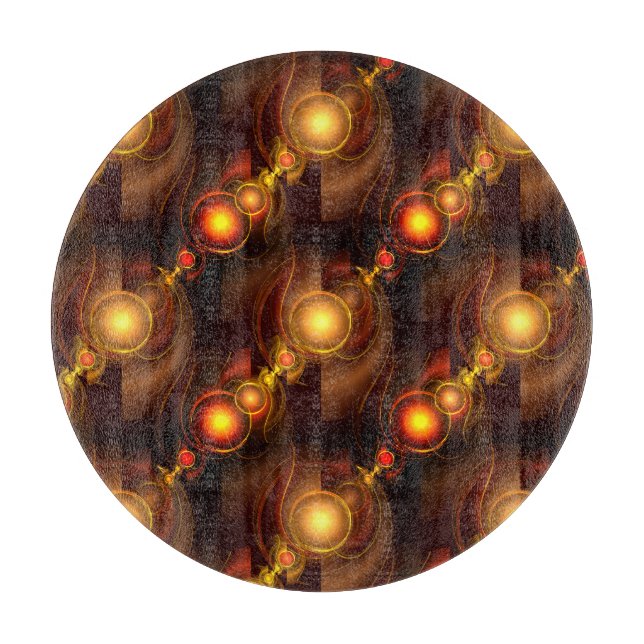 Gold Modern Boho Elegantes abstraktes Kunstmuster  Schneidebrett (Vorderseite)