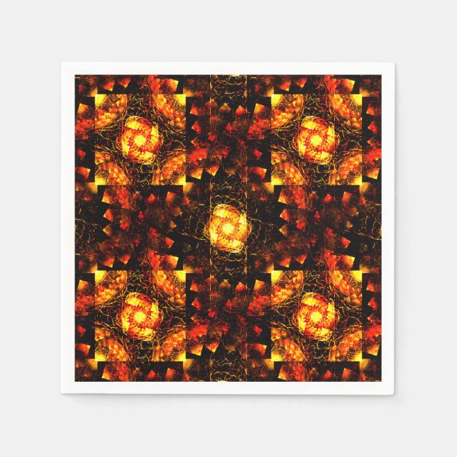 Gold Modern Boho Elegantes abstraktes Kunstmuster  Serviette (Vorderseite)