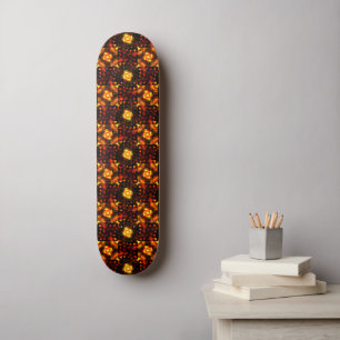 Gold Modern Boho Elegantes abstraktes Kunstmuster Skateboard