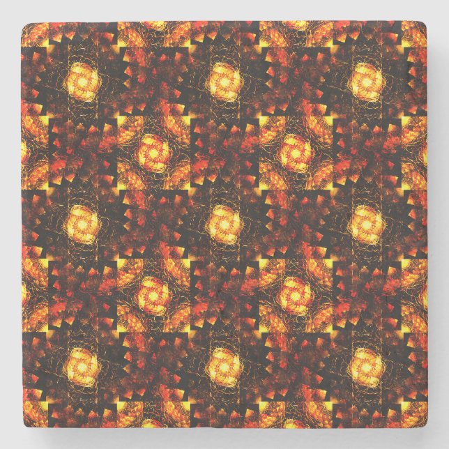 Gold Modern Boho Elegantes abstraktes Kunstmuster  Steinuntersetzer (Vorderseite)