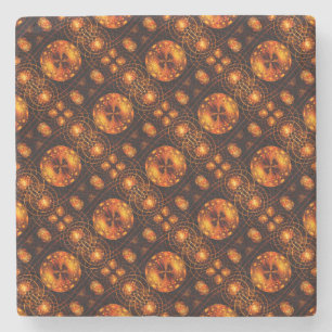 Gold Modern Boho Elegantes abstraktes Kunstmuster Steinuntersetzer