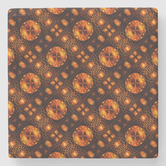 Gold Modern Boho Elegantes abstraktes Kunstmuster  Steinuntersetzer (Vorderseite)