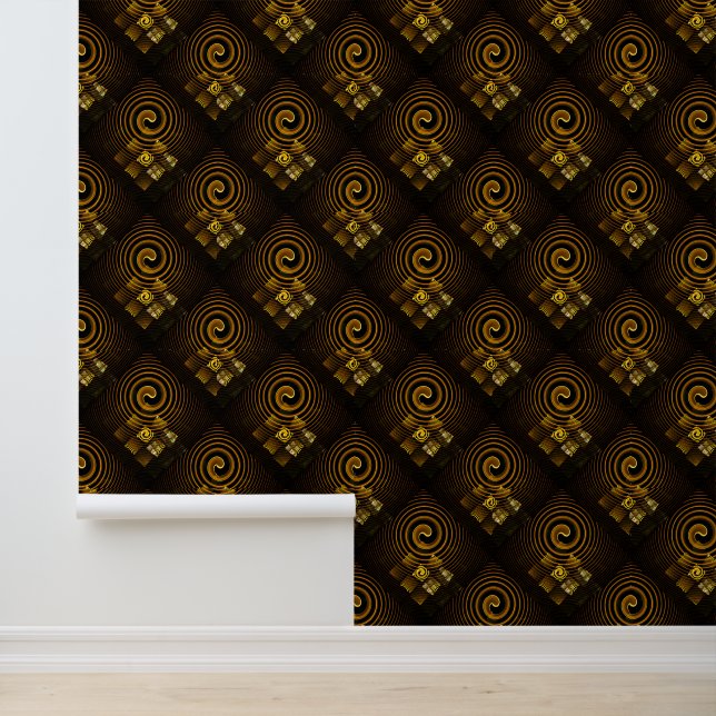 Gold Modern Boho Elegantes abstraktes Kunstmuster  Tapete (Anwendung)