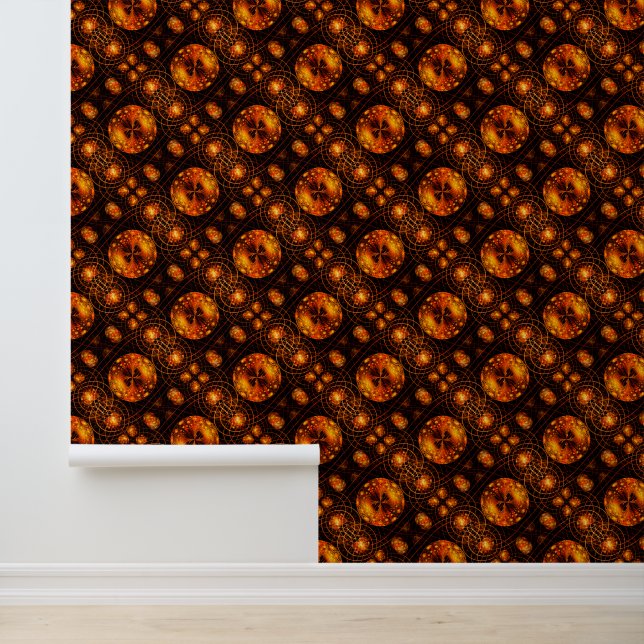 Gold Modern Boho Elegantes abstraktes Kunstmuster  Tapete (Anwendung)