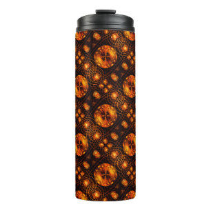 Gold Modern Boho Elegantes abstraktes Kunstmuster  Thermosbecher