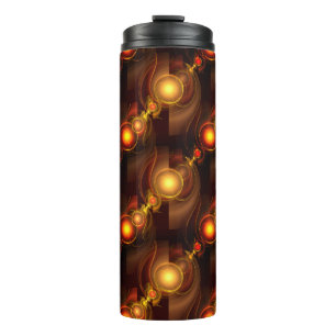 Gold Modern Boho Elegantes abstraktes Kunstmuster Thermosbecher