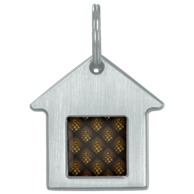 Gold Modern Boho Elegantes abstraktes Kunstmuster  Tiermarke (Vorderseite)