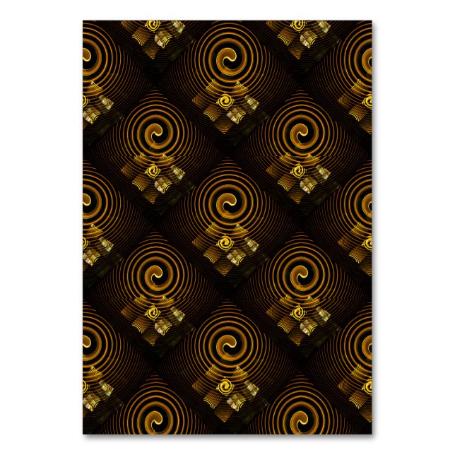 Gold Modern Boho Elegantes abstraktes Kunstmuster  Tischnummer (Vorderseite)