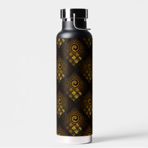 Gold Modern Boho Elegantes abstraktes Kunstmuster Trinkflasche