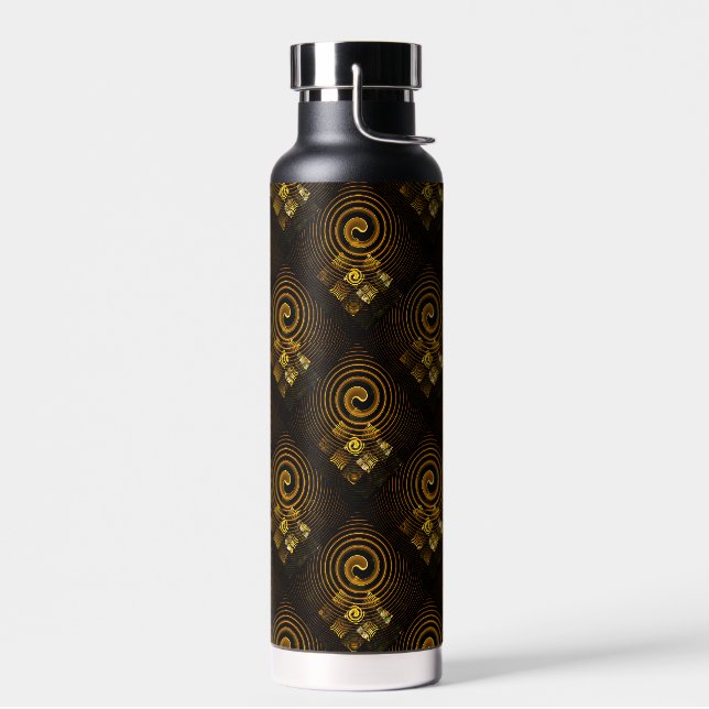 Gold Modern Boho Elegantes abstraktes Kunstmuster  Trinkflasche (Links)