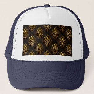 Gold Modern Boho Elegantes abstraktes Kunstmuster Truckerkappe