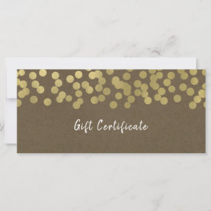 Gold Modern Chic Rustic Kraft Geschenkgutschein