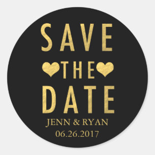 Gold Modern einfach Save the Date Runder Aufkleber