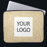 Gold Modern Glitzer - Werbung für kundenspezifisch Laptopschutzhülle<br><div class="desc">Gold Moderne und Berufliche Imitate Glitzer und sparkle elegante Logo Werbeaktion Corporate Laptop Bag oder Sleeve Promotional Case für ein Geschenk für die Schönheitsindustrie. Dieser Fall kann auf Ihr Firmenlogo oder Ihr Firmenlogo angepasst werden.</div>