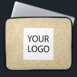 Gold Modern Glitzer - Werbung für kundenspezifisch Laptopschutzhülle<br><div class="desc">Gold Moderne und Berufliche Imitate Glitzer und sparkle elegante Logo Werbeaktion Corporate Laptop Bag oder Sleeve Promotional Case für ein Geschenk für die Schönheitsindustrie. Dieser Fall kann auf Ihr Firmenlogo oder Ihr Firmenlogo angepasst werden.</div>