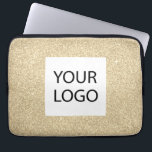 Gold Modern Glitzer - Werbung für kundenspezifisch Laptopschutzhülle<br><div class="desc">Gold Moderne und Berufliche Imitate Glitzer und sparkle elegante Logo Werbeaktion Corporate Laptop Bag oder Sleeve Promotional Case für ein Geschenk für die Schönheitsindustrie. Dieser Fall kann auf Ihr Firmenlogo oder Ihr Firmenlogo angepasst werden.</div>