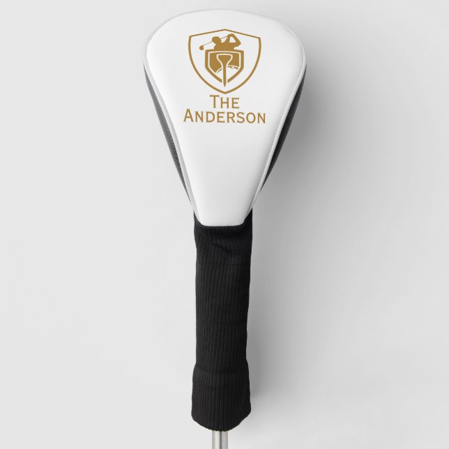 Gold Modern Golf Headcover (Vorderseite)