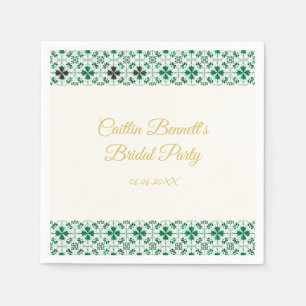 Gold Modern Green St. Patrick's Day Baby Shower Serviette