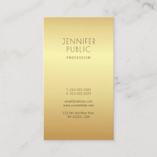 Gold Modern Trendig Schön Glamour Einzigartig Visitenkarte