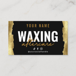 Gold Modern Waxing Aftercare Card Visitenkarte