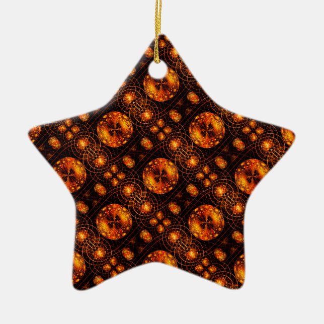 Gold Moderne Boho Elegante Abstrakte Kunst Muster  Keramik Ornament (Vorne)