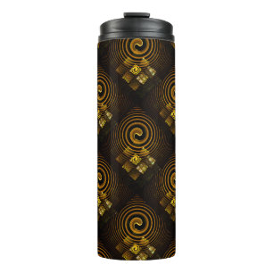 Gold Moderne Boho Elegante Abstrakte Kunst Muster  Thermosbecher