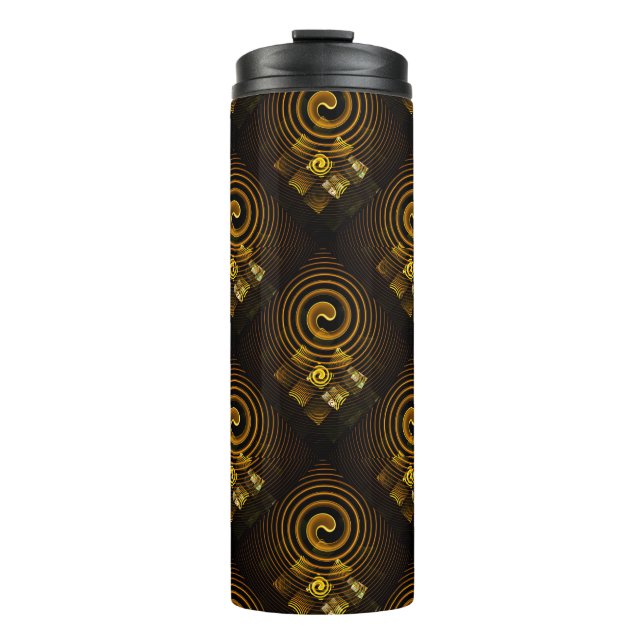 Gold Moderne Boho Elegante Abstrakte Kunst Muster  Thermosbecher (Vorderseite)