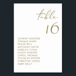 Gold Moderne handgeschriebene Skripthochzeit Tischnummer<br><div class="desc">Moderne Tabellenkarte mit schwarzen handgeschriebenen Schriften und minimalistischer Typografie. Personalisieren Sie diese,  indem Sie Ihre Daten hinzufügen. Diese vergoldete Tischkarte eignet sich ideal für Hochzeiten,  Brautduschen,  Babyduschen und andere Veranstaltungen.</div>