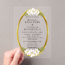 gold Moderne Hochzeitsakryllische Einladungen