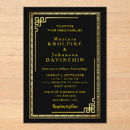 gold Moderne Hochzeitsakryllische Einladungen