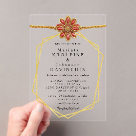 gold Moderne Hochzeitsakryllische Einladungen