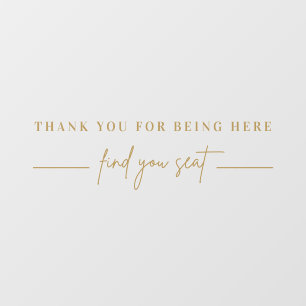 Gold Moderne Hochzeitsdiagramme Mirror Decal Fensteraufkleber