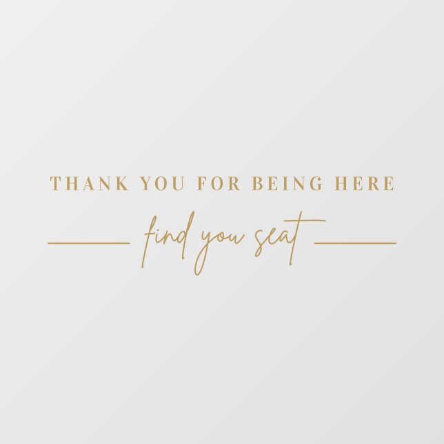 Gold Moderne Hochzeitsdiagramme Mirror Decal Fensteraufkleber (Blatt)