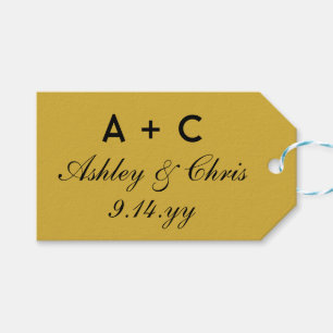 Gold Moderne Personalisierte Hochzeitsempfehlung G Geschenkanhänger