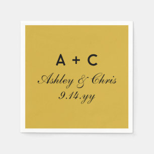 Gold Moderne Personalisierte Hochzeitsempfehlung G Serviette