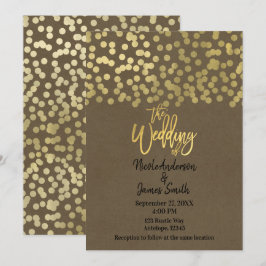 Gold Moderne schicke, rustikale Kraft Chic Wedding Einladung