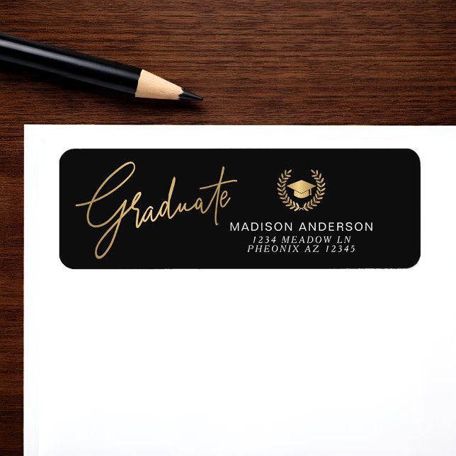 Gold Moderne Schrift Einfache Abschluss-  (Von Creator hochgeladen)