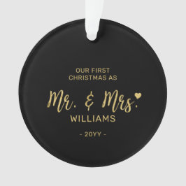Gold Moderne Schrift Mr. & Mrs. Ornament