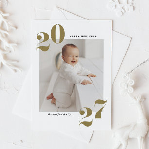Gold Moderne Typografie Frohes Neues Jahr 2022 Fot Feiertagspostkarte