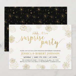 Gold Moderne Überraschung 50. Hochzeitstag Einladung