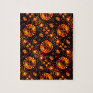 Gold Modernes Boho Elegantes Abstrakte Kunstmuster Puzzle