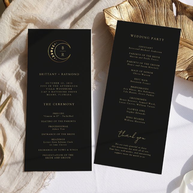 Gold Mond Hochzeit Programm (Von Creator hochgeladen)