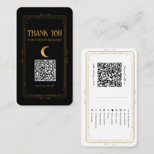 Gold Mond Mystischer Okkult Sozialer Medien QR-Cod Visitenkarte