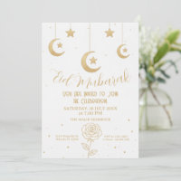 Gold Mond und Sterne Eid Mubarak Einladung