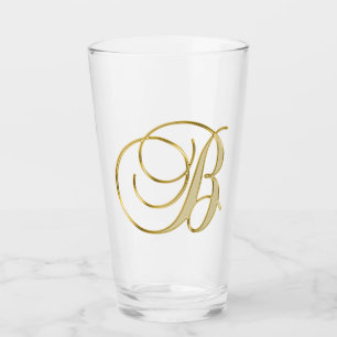 Gold Monogram B Glas