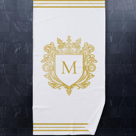 Gold Monogram Beach Handtuch