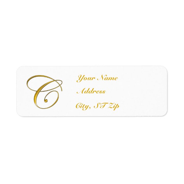 Gold Monogram C Address Labels (Vorne)