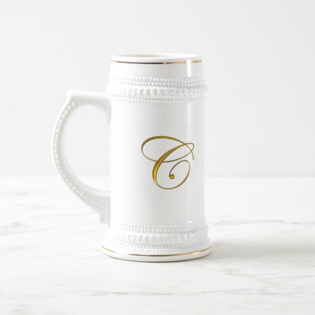 Gold Monogram C Kaffeemuggel und Steine Bierglas (Links)